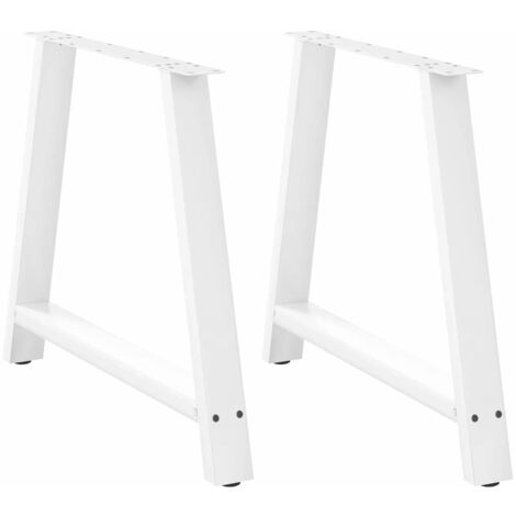 Pieds de table à manger en forme de A, 2 pièces, blanc, 100 x (72-73) cm, acier vidaXL