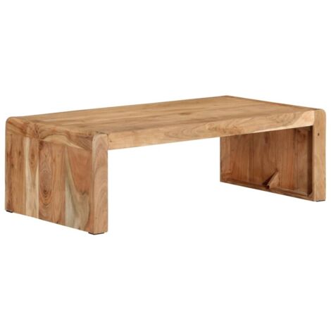 Vidaxl – Table basse fixe en bois d'acacia massif 110x55x35 cm – Finition naturelle – Design rustique et moderne pour salon