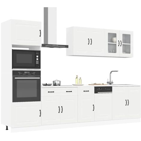 Vidaxl – Ensemble d'armoires de cuisine 7 pièces Kalmar blanc – Bois d'ingénierie résistant à l'humidité – Pieds réglables pour un ajustement parfait (1/5)