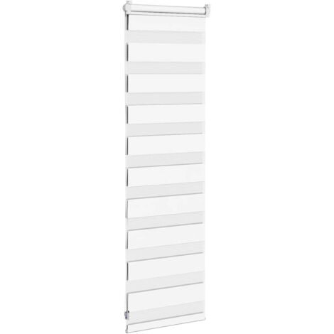 Store zèbre blanc 45x100 cm largeur du tissu 40,9 cm polyester vidaXL