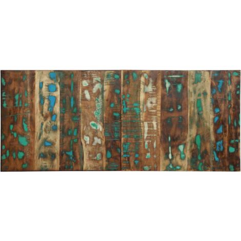 Tête de lit multicolore 120 cm bois massif récupération vidaXL (1/5)