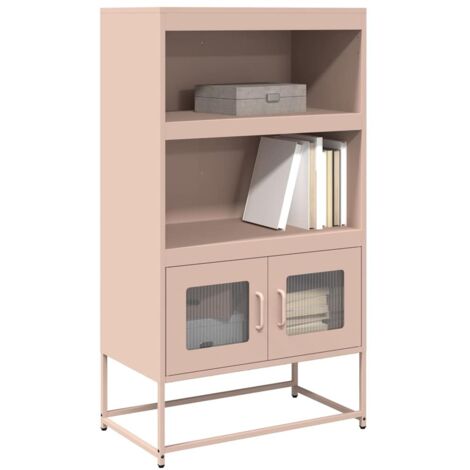 vidaXL Buffet haut rose 68x39x123 cm acier (1/5)
