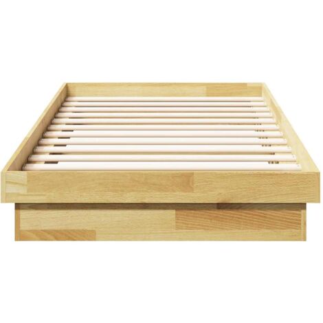 Cadre de lit sans matelas 75x190 cm bois massif de chêne vidaXL