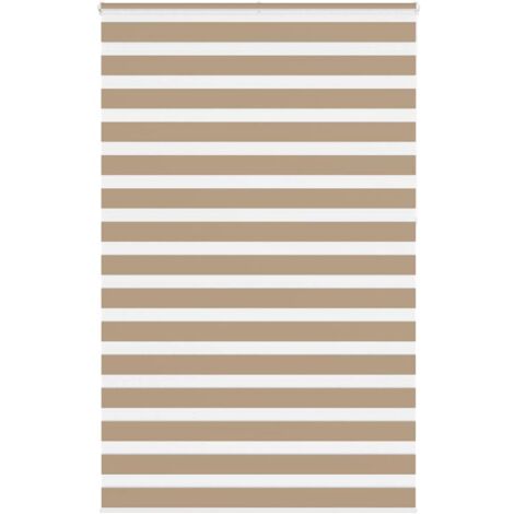 Store zèbre marron sable largeur du tissu 145,9 cm polyester vidaXL