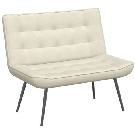 Banc crème 110x74x84 cm velours vidaXL (1/5)