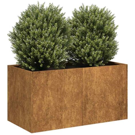 Jardinière rouillé 80x40x40 cm acier inoxydable vidaXL