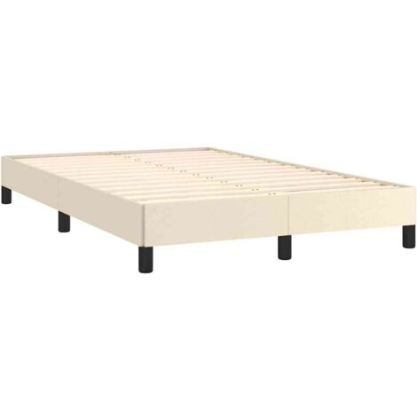 Cadre de lit sans matelas crème 120x190 cm similicuir vidaXL