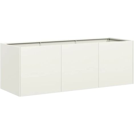 Jardinière blanc 120x40x40 cm acier laminé à froid vidaXL