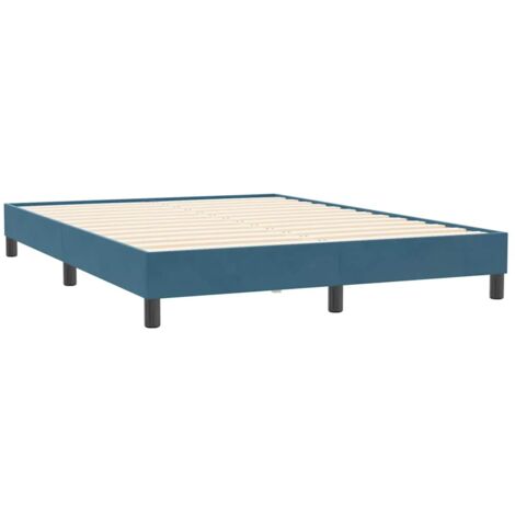 Sommier à lattes de lit sans matelas bleu foncé 140x210 cm vidaXL