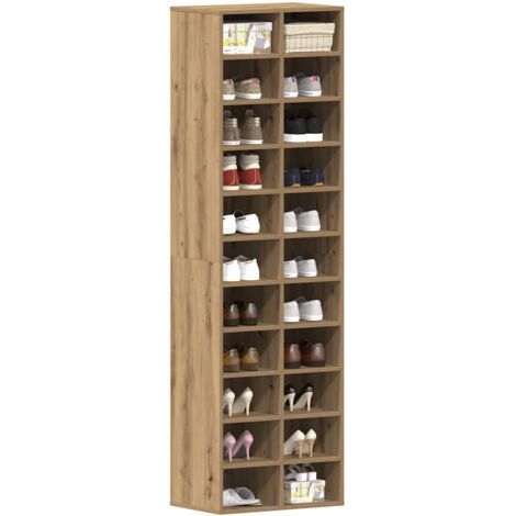 Vidaxl – Meuble à chaussures chêne artisanal 54x34x183cm – Bois d'ingénierie durable – 22 étagères – Design élégant pour intérieur