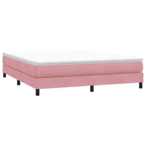 Sommier à lattes de lit sans matelas rose 180x210 cm velours vidaXL
