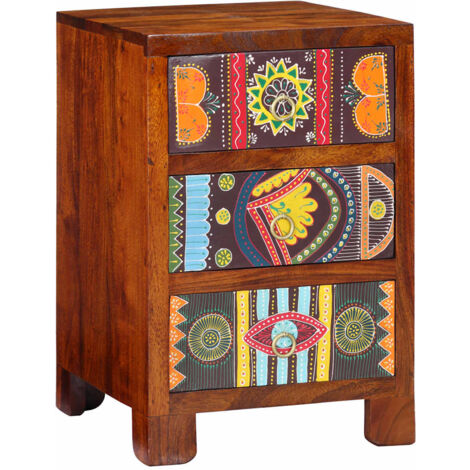 Table de chevet 40x40x60 cm bois d'acacia massif vidaXL (1/5)