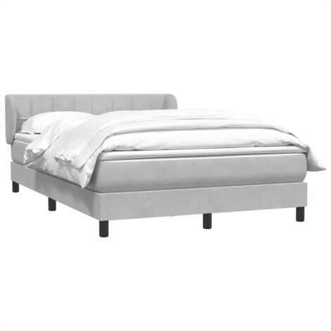 vidaXL Sommier à lattes de lit et matelas gris clair 160x210cm velours