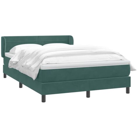 Sommier à lattes de lit et matelas vert foncé 160x220cm velours vidaXL