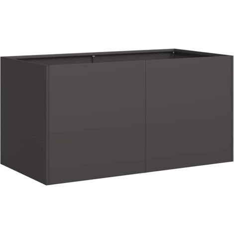 Vidaxl – Jardinière en acier laminé à froid noir 80x40x40 cm – Lit surélevé pour plantes et légumes – Conception renforcée et esthétique moderne (1/4)