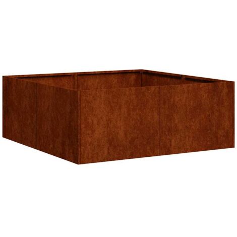 Jardinière rouillé 80x80x30 cm acier inoxydable vidaXL