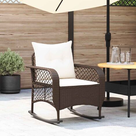VidaXL Chaise Inclinable De Jardin Avec Coussins Et Repose-Pied - Résine Tressée Marron