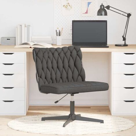 vidaXL Chaise pivotante de bureau Gris foncé Tissu (1/5)