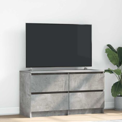 vidaXL Meuble TV gris béton 100x35x54 cm bois d'ingénierie