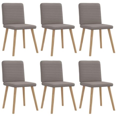 Chaises à manger lot de 6 taupe tissu vidaXL (1/5)