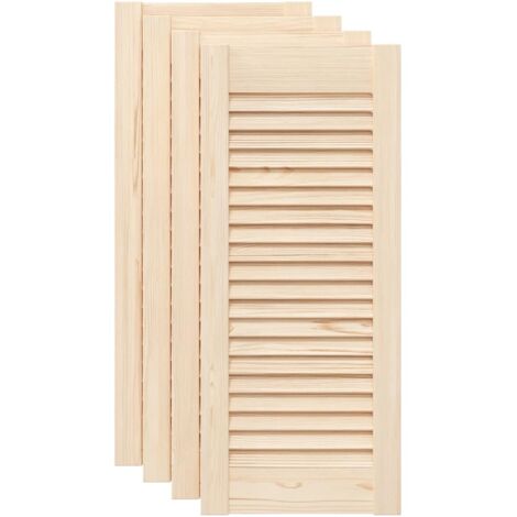 Vidaxl – Porte d'armoire à persiennes 4pcs 69x29,5cm – Bois de pin massif – Design élégant pour circulation d'air – Remplacement meuble