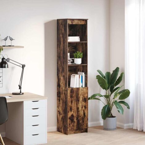 Buffet haut chêne fumé 37,5x35x180 cm bois d'ingénierie vidaXL