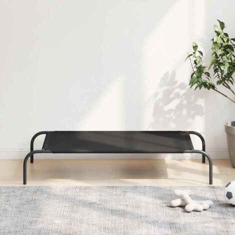 Lit surélevé pour chien noir 110x65x20 cm tissu oxford et acier vidaXL