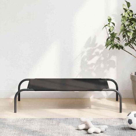 Lit surélevé pour chien noir 90x50x20 cm tissu oxford et acier vidaXL (1/5)