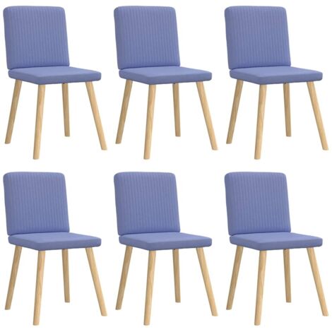 Chaises à manger lot de 6 bleu jean tissu vidaXL (1/5)