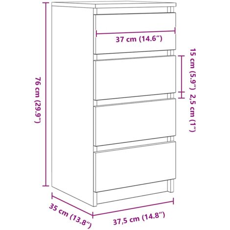 Buffet sonoma gris 37,5x35x76 cm bois d'ingénierie vidaXL