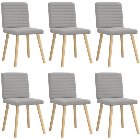 Chaises à manger lot de 6 gris nuage tissu vidaXL (1/5)