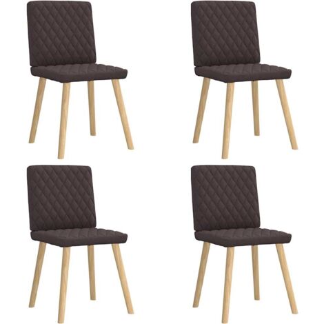 Chaises à manger lot de 4 marron foncé tissu vidaXL (1/5)