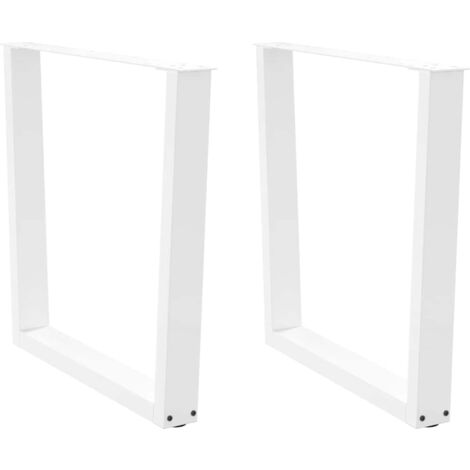 Pieds de table à manger en forme de V, 2 pièces, blanc, 80 x (72-73,3) cm, acier vidaXL