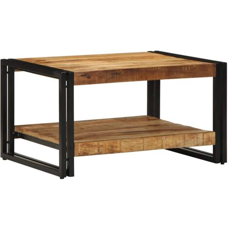 vidaXL Table basse 70x50x38 cm bois de manguier massif brut (1/5)