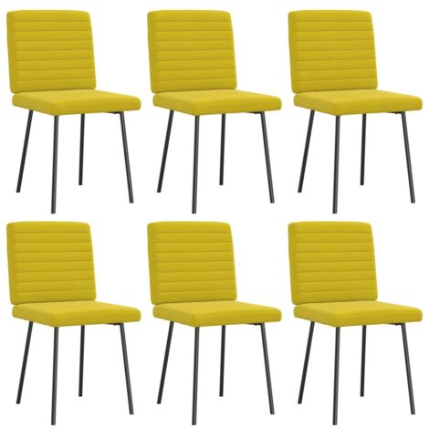 Chaises à manger lot de 6 jaune velours vidaXL (1/5)