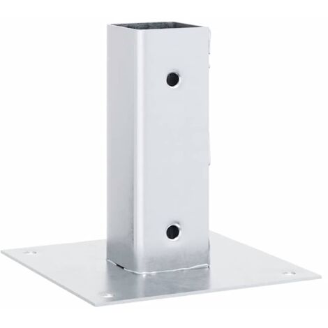 Bases de poteau carrées 4 pcs argent 51x51 mm acier galvanisé vidaXL (1/6)