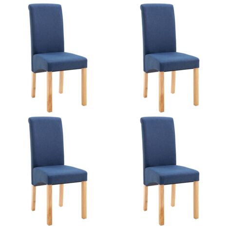 Chaises à manger lot de 4 bleu tissu vidaXL (1/5)