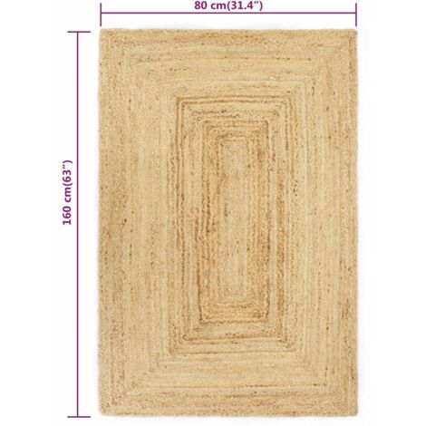 Tapis fait à la main Jute Naturel 80x160 cm vidaXL