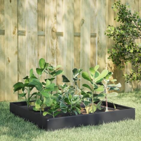 Lit surélevé de jardin anthracite 100x100x26 cm acier vidaXL
