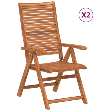 Chaises de jardin pliantes inclinables lot de 2 vidaXL