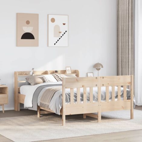 Cadre de lit sans matelas 160x200 cm bois massif de pin vidaXL (1/5)