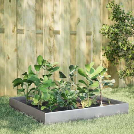 Lit surélevé de jardin 100x100x26 cm acier inoxydable vidaXL