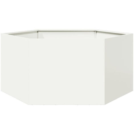 Jardinière blanc hexagone 104x90x45 cm acier vidaXL