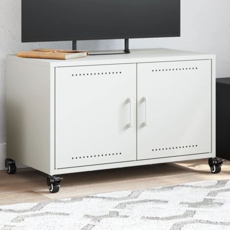 Meuble TV blanc 68x39x43,5 cm acier vidaXL (1/5)