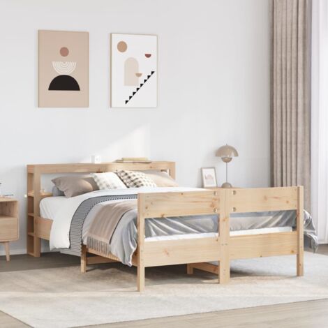 Cadre de lit sans matelas 150x200 cm bois de pin massif vidaXL (1/5)