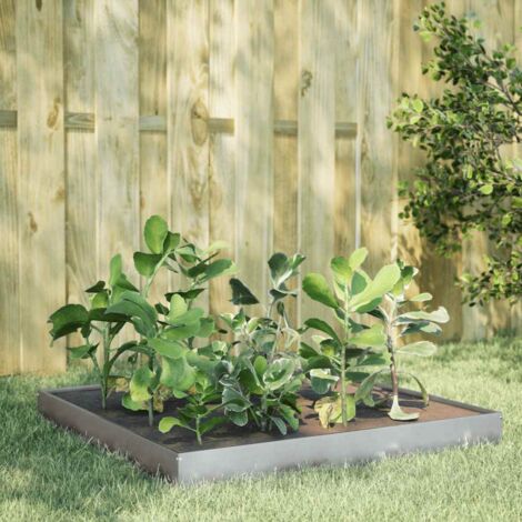 Lit surélevé de jardin 100x100x18,5 cm acier inoxydable vidaXL