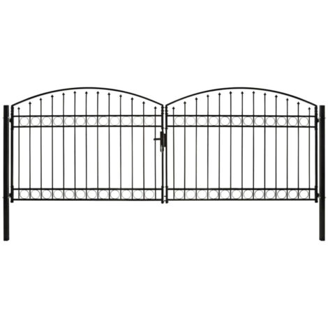 Portail de clôture ASSEN à double porte avec arc en acier 400x150 cm vidaXL