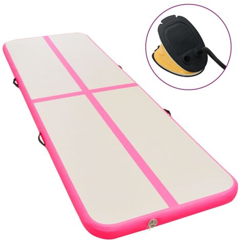 vidaXL Tapis gonflable de gymnastique avec pompe 600x100x10cm PVC Rose