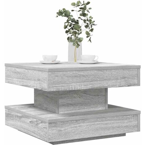 Table basse rotative à 360 degrés sonoma gris 50x50x34,5 cm vidaXL
