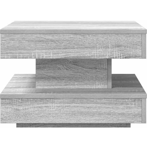 Table basse rotative à 360 degrés sonoma gris 50x50x34,5 cm vidaXL
